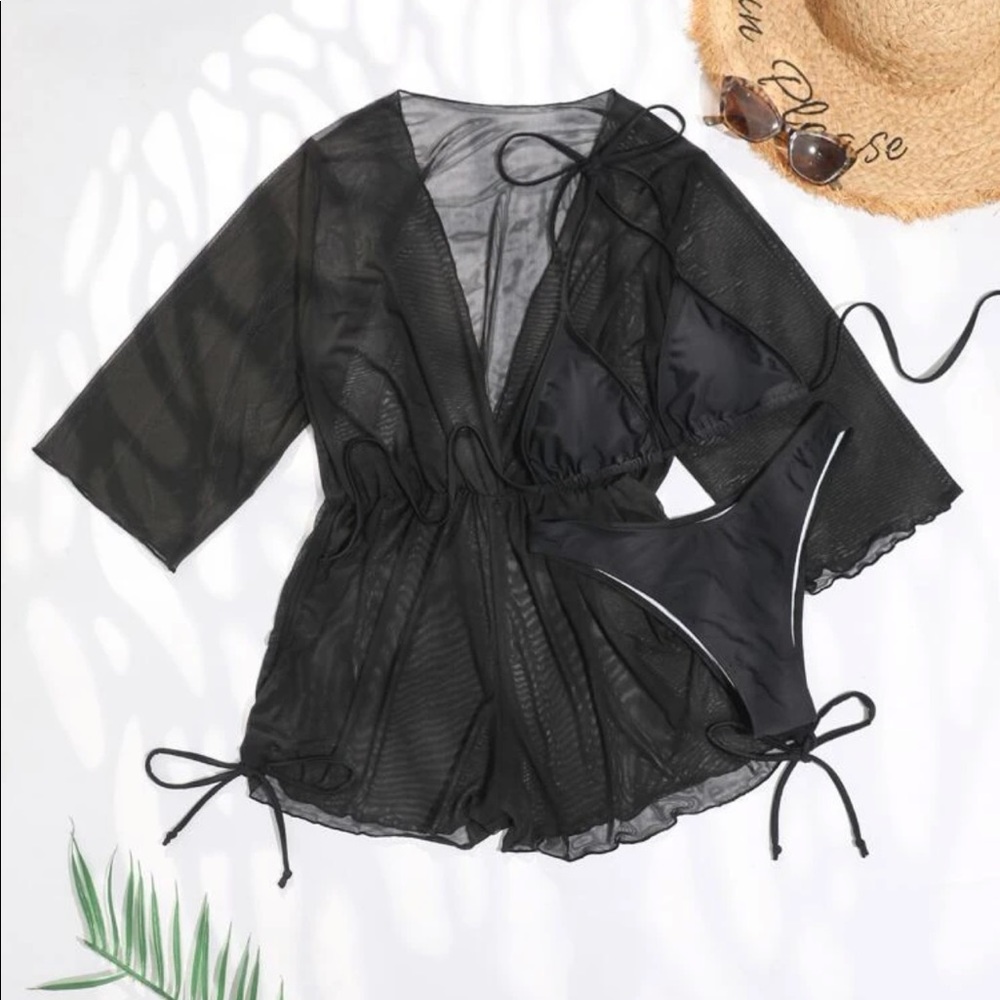 ⚡️flash sale⚡️3 piece triangle bikini & cover up - Picture 6 of 8